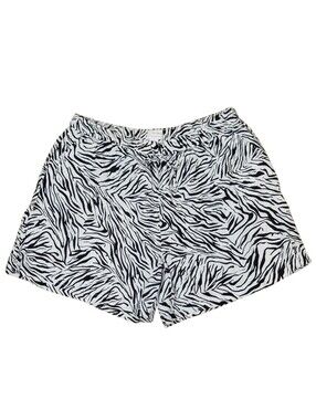 Cynthia Rowley Zebra Print 100% Linen Drawstring Shorts Plus Size 2x